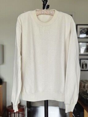 Industry Of All Nations Reversed Fleece Unbleached Pullover Crewneck Sweatshirt